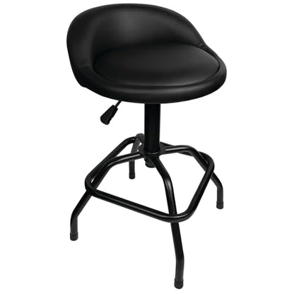 Performance Tool W85011 Pneumatic Swivel Bar Stool with Back Support, 360-Degree Swivel, Heavy Duty Steel Frame, Black - style: Pneumatic Swivel Bar Stool