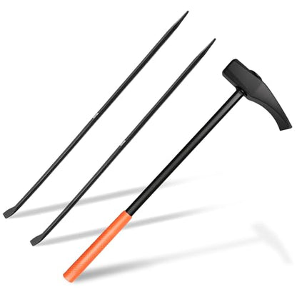 35429 Tire Bead Breaker Hammer & 2 PCS 32" Pry Bar Set, Heavy Duty Tire Iron Combo for Truck Tractor Semi, Professional Tire Changing Tools for Farm ATV Bus Car