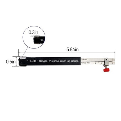 HFS(R) HI-LO Welding Gauge 0.5-4CM - Metric for Internal Alignment and Fit-up/Misalignment - size: Metric HI-LO