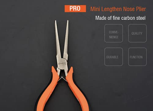Edward Tools 4.5” Mini Long Nose Needle Nose Pliers - Hard Carbon Steel Jaws - Spring Loaded Design for Easier Use - Ergo Soft Handle - Long Reach - Jewelry Pliers, Bead Pliers, Craft Pliers (1)