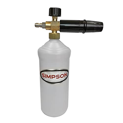 Simpson Pressure Washer Foam Cannon, 1/4" Quick Connect, 1 Liter, 80271 | Adjustable Spray Patterns And Foam Thickness, Quick-Connect Nozzle Tube, Thick Foam Reduces Time To Clean Cars, Boats, Siding - size: 1 Liter, style: Foam Cannon
