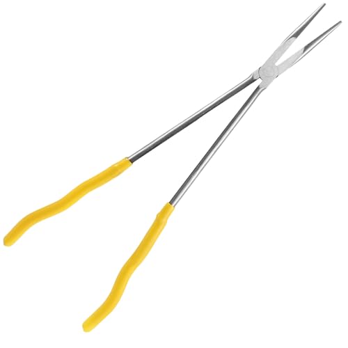FUNSUEI 3 PCS 16 Inches Extra Long Needle Nose Pliers Set, Long Nose Pliers Set, Long Reach Pliers Set for, 90-Degree Angle, 45-Degree Angle, Straight Needle Nose