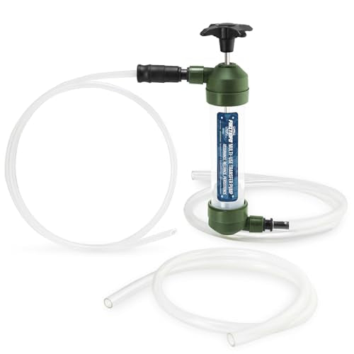 FIRSTINFO Taiwan Multi-Use Siphon Oil Fuel Transfer Pump | Manual Fuel Suction Pump, Hand Pump for Gasoline, Diesel, Petrol, RV Antifreeze, Transmission Fluid, Water, A1123