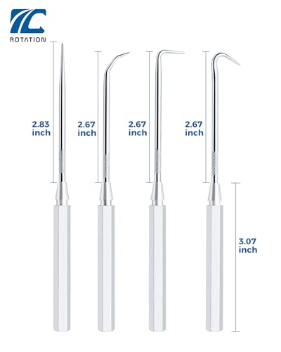 ROTATION 4-Piece Precision Hook and Pick Set for Automotive | Aluminum Handle
