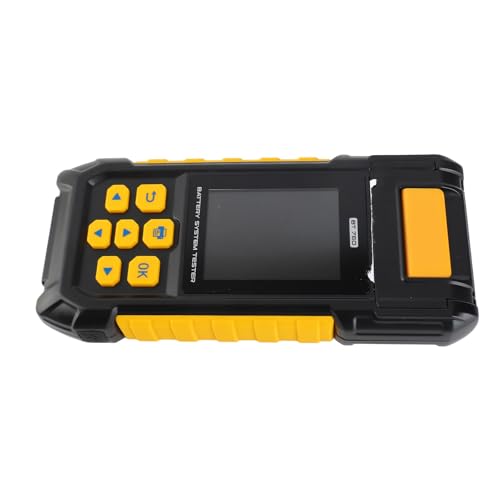 12V Digital Automotive Car Battery Load Tester Analyzer with Built in Printer Multi Language Support for 12V 24V Car System Test ABS Plastic Yellow Black