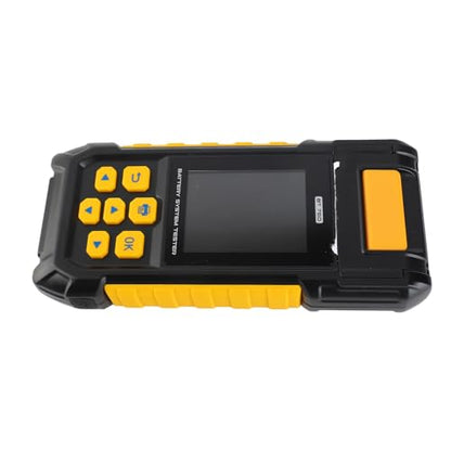 12V Digital Automotive Car Battery Load Tester Analyzer with Built in Printer Multi Language Support for 12V 24V Car System Test ABS Plastic Yellow Black