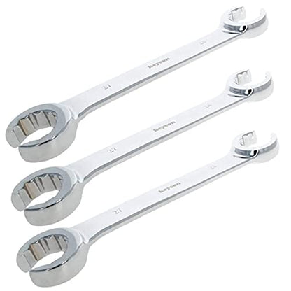 Heyiarbeit Flare Nut Wrench, 24mm x 27mm Metric Double Open End, 3Pcs - size: 24*27mm, style: 3PCS