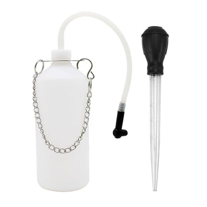 Brake Bleeder Vacuum Pump Kit, 1L Brake Bleeder Bottle with Hose, Fluid Collection Container for Motorcycle & Car Brake Bleeding, Includes Dropper - size: Brake Bleeder Tool-1pcs