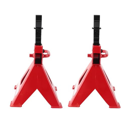 Heavy Duty 2 Ton Carbon Steel Jack Stand Set - 4000 lb Capacity Vehicle Support Stands for Cars and SUVs - Adjustable Height 10.5 to 16.5 Inches - Welded Frame - 2 Pack