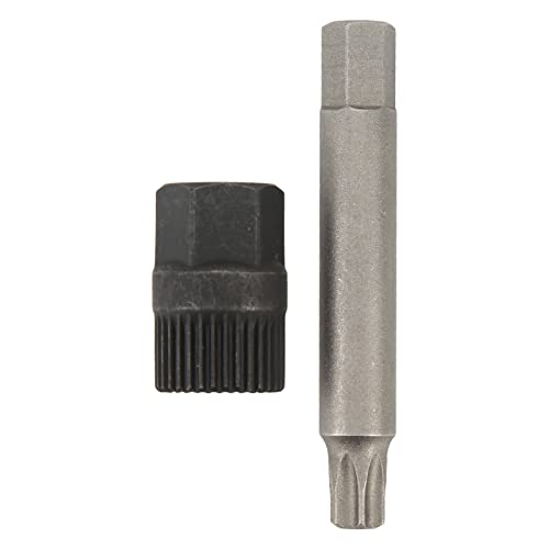 Alternator Pulley Tool, Alternator Pulley Socket Drill Bit Kit Alternator Pulley Wrench Kit 33 Teeth Spline Socket Drill Bit Puller Remover Tool Replacement for Alternators