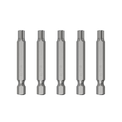 5PCS T35 Magnetic Tamper Proof Torx Screwdriver Bits, 1/4 Inch Hex Shank 2.6 Inch Length S2 Steel Security Drill Torx Head Drill Screw Driver Tools(65mm Long, Star 6 Point) - size: T35