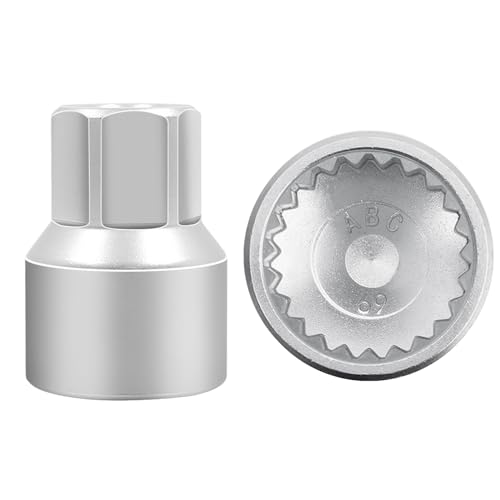 ABC-69 23Pt Outer Ring 2mm Wheel Locking Nut Key for Porsche VW | Wheel Lock Nut Socket Adapter, Anti-Theft Lug Nut Removal Tool, Anti-Theft Screw Remover, Repair Tool, Tyre Fitting, garage - color: ABC-69 Outer ring thickness: 2mm