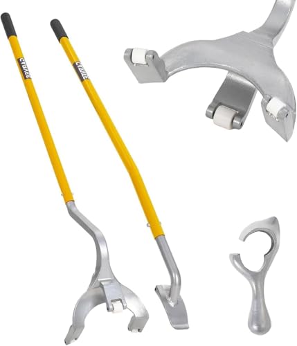 GlowSol Tire Changer 22.5"-24.5" Manual Steel Tire Mount Demount Tool, Tubeless Truck Bead Breaker, with Extra Bead Holder, Semi Tire Changing Tools for Auto Repair, Yellow - color: Yellow