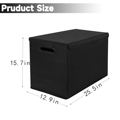 AOKJOY Car Trunk Organizer with Lid, 26x13x16 Inches, Black, 600D Oxford Cloth, Collapsible, 83 Liters, Rectangular, for SUV Truck Sedan - color: black
