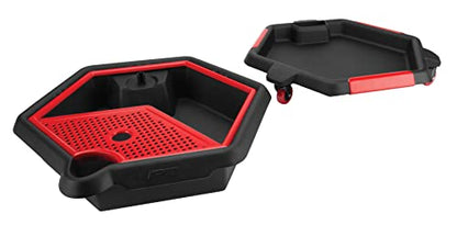Performance Tool W4074 2 in 1 Drain Pan and Tool Caddy - Conveniently Collects Oil and Organizes Tools for Automotive Repairs - style: 2 In 1 Drain Pan Tool Caddy