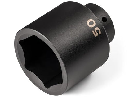 TEKTON 1/2 Inch Drive x 50 mm Deep 6-Point Impact Socket | SID23150 - size: 50 mm