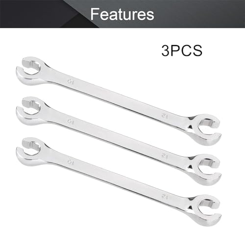 Utoolmart 3Pcs Flare Nut Wrench, 10mm x 12mm Metric Double Open End Wrench - color: 3pcs, size: 10x12mm