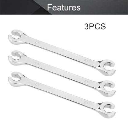 Utoolmart 3Pcs Flare Nut Wrench, 10mm x 12mm Metric Double Open End Wrench - color: 3pcs, size: 10x12mm