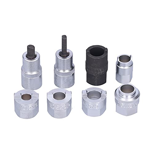 8PCS Strut Nut Socket Set, Suspension Socket Tool Kit for Shock Absorber Removal, Steel Alloy Disassembly Sockets with 3.5mm–5mm Pins, for Car Repair Shop and DIY Auto