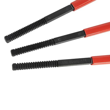 HFS(R 3-Piece Thread Repair File Set, High Carbon Steel Thread Restorer Tool for Cleaning and Repairing Damaged Threads, Includes SAE and Metric Sizes - style: 3PCS