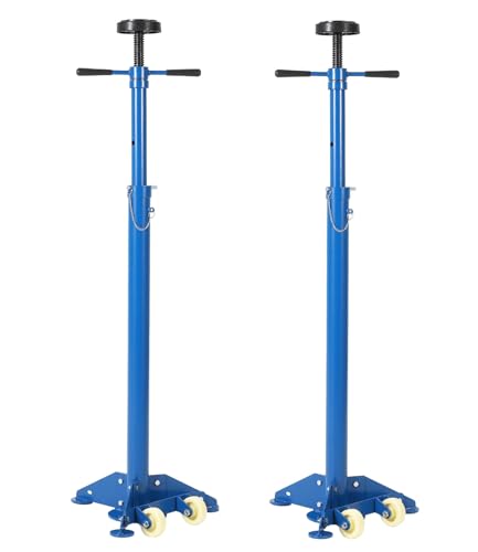 2PACK Underhoist Support Stand, 3/4 Ton Jack Stand, Under Hoist Stand for Vehicle Lifting & Support, 1655Lbs Capacity, Lifting from 38.4 to 75.4Inch, - color: Blue | Triangular Base