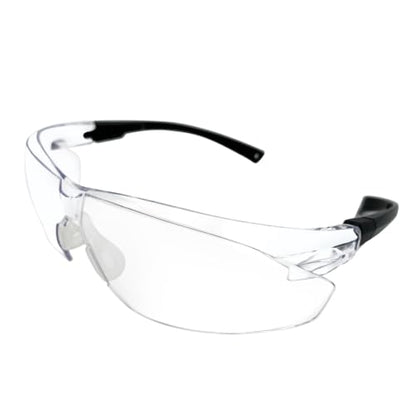 UV Protective Safety Glasses for Men/Women fit Sport/Work, Yard work, Lawn mowing, Ride, Shoot, ANSI Z87.1 Rated, Fog/Scratch Resistant Wrap-around Lens, Nose Pad Adjustable Black Temples