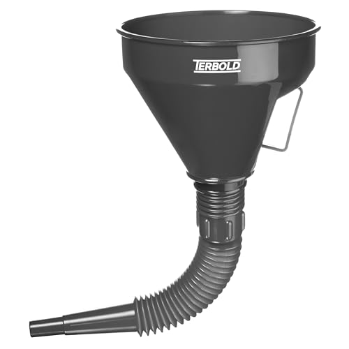 Automotive Flex Funnel with Hose | Wide Mouth Flexible Oil Funnel for Automotive Use - Gas, Transmission Fluid, Car Fuel, Oil Change (Grey) - color: Grey