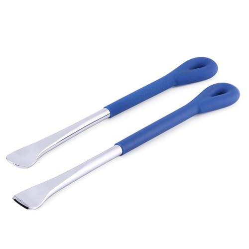 2Pcs Motorcycle Tire Lever Tool Spoon, Bike Tire Change Tool Set, Heavy Duty Carbon Steel Tire Repair Levers with Chrome Finish for Garage and On - the - Go Use