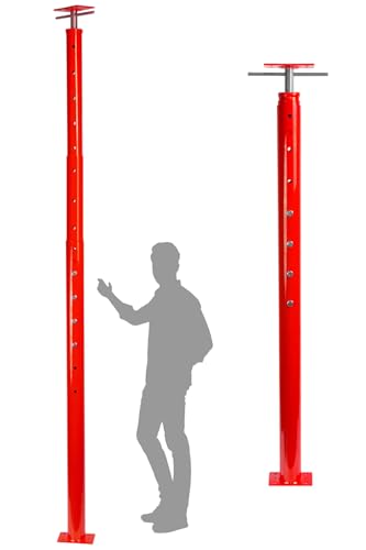 House Floor Jacks Post Pole for Leveling, 54"- 155" Height Range Lifting Shore House Jack Post, Adjustable Support Beam Basement House Jacks for Temporary Support, 18000 lbs Max Load Capacity - color: Red, size: 54-155 Inches(1 Pack)
