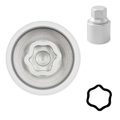 052 Wheel Locking Nut Key Socket Compatible with BMW Series, (Socket OD 29mm - ID 25mm), Wheel Anti-Theft Lug Nut Removal Tool, Anti-Theft Screw Remover - color: Socket 052