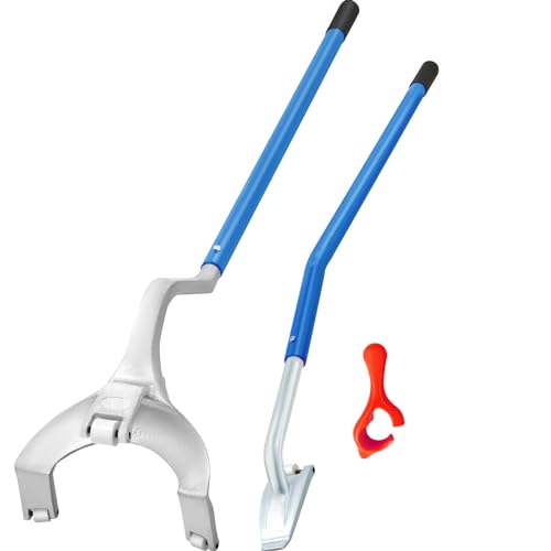 VEVOR Tire Mount Demount Tool 22.5" to 24.5" Tire Changer Steel Bead Breaker Extra Bead Holder Tubeless Truck Manual Tire Changing Tools for Car Repairing(Blue) - color: Blue