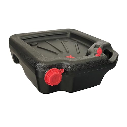 16-Quart Portable Oil Drain Pan, Sturdy Plastic Automotive Container, Wide Mouth Design Easy Pour Tray for Workshop Auto Servicing and Fluid Handling