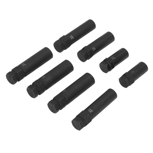 8 Piece Lug Nut Socket Set, Cr Mo Steel Wheel Lock Removal Kit for Twisted Damaged Nuts, Impact Rated Universal Automotive Car Repair Tools with Enhanced Access and Easy