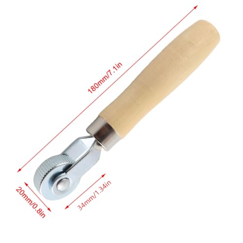 KIMISS Tire Patch Repair Tool for Car Wheel with Wooden Handle and Ball Bearing Roller - Middle Puncture Stitcher for Easy Tire Repair and Maintenance