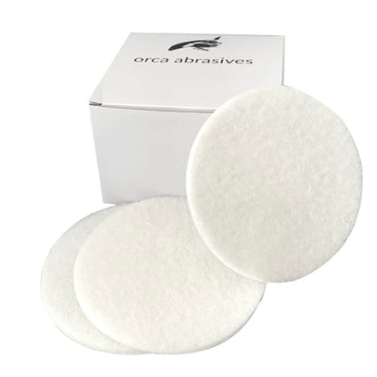White Buffing and Polishing Pad with Hook and Loop Back | Apply Hard Wax Oils and Stain (20, 3.5 inch) - size: 3.5 inch