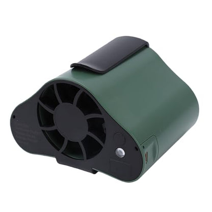 SUNGOOYUE Other Mountaineering And Camping Equipment Fan, 12000Mah Rechargeable 6 Speeds Led Display Wearable Neck Fan With Emergency Light For Outdoor Camping Travel Work Portable Clip On (Green)