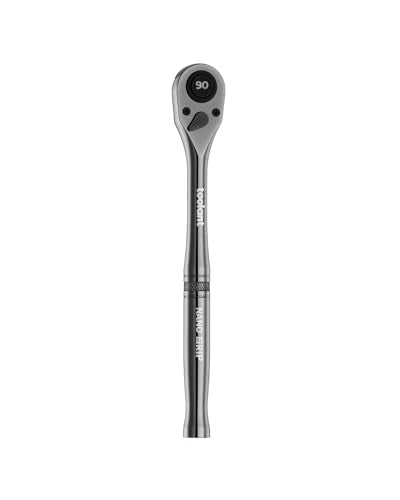 toolant 1/2" Drive Ratchet, 90-Tooth Compact Ratchet Wrench, 4°Swing, Black Titanium Finish with Reversible Quick Release, 10" Length - size: 1/2"-10inch, style: Fix-head Ratchet