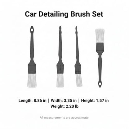 3-Piece Car Detailing Brush Set, Durable PP Plastic Tools for Interior Vents, Dashboards, and Exterior Wheels - color: Yellow