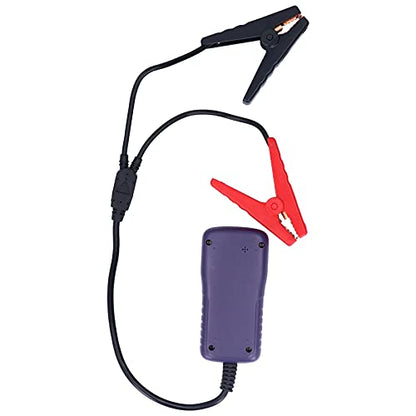 A300 Digital Car Battery Tester, Automotive Battery Analyzer, LCD Display with Load Test System for 12V Batteries, Includes Heavy Duty Clamps and Beep Remind Function (Purple) - color: Purple