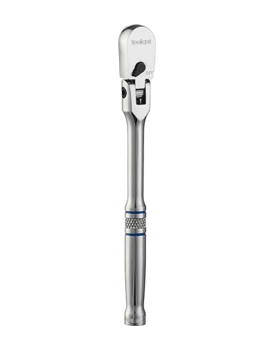 toolant 1/4" Drive Flex Head Ratchet Wrenches, 90 Tooth Compact Flex Head Socket Ratchet Wrench, 7 Inch Length - size: 1/4"(7inch), style: Flex-head Ratchet