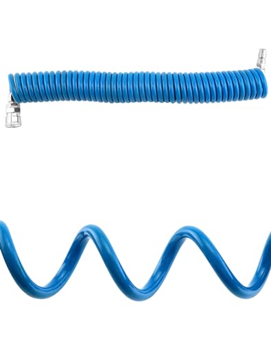 QWORK Air Blow Gun Kit, 2 Sets of Heavy Duty Air Duster Blow Gun Dust Cleaner with 16' (5m) Long Coil, Air Seat Blow Gun Fits 1/4"(6mm) air Hose for Trucks, Semi Trailers or Tractors - size: 2 Pcs
