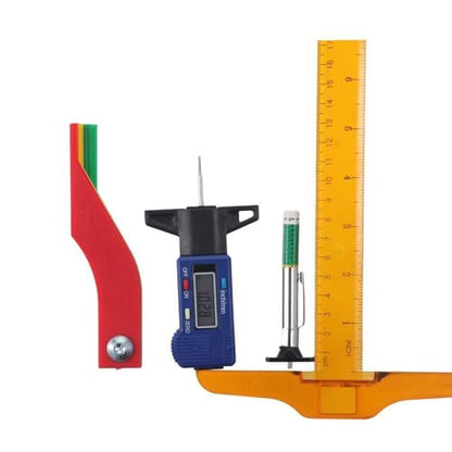 3 Pcs Automotive Brake Pad Measuring Tool Kits, Brake Lining Thickness Gauge Coded Tire Tread Depth Gauge Brake Pad Measuring Tool for Car, Vehicle, Automotoive