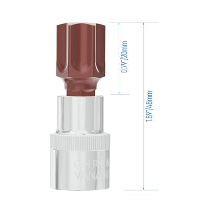 3PCS 3/8" Drive T60 Torx Bit Socket, S2 Steel Bits, Heat Treated CR-V Steel Star Sockets 1.9" Length - size: T60