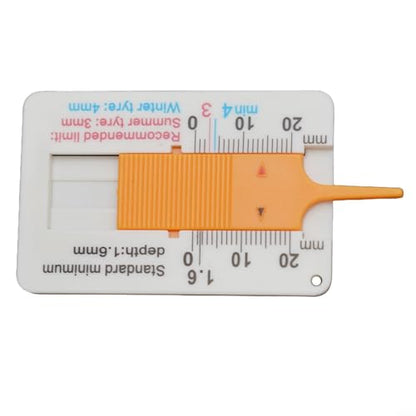 Plastic Tire Tread Depth Gauge 0-20mm, Pocket Size Vernier Caliper Ruler for Car Truck Summer Winter Tyre Wear Check, Lightweight Tool