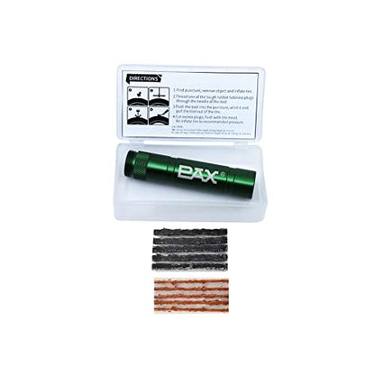 PAX 12 Pcs Tubeless Bike Tire Repair Kit, Includes Storage Canister, Plugger Tool, Plugs-10 Bacon Strips. Fix a Flat Puncture. MTB, Gravel Bike Tires, and Road Bicycle Tires - color: Forest Green