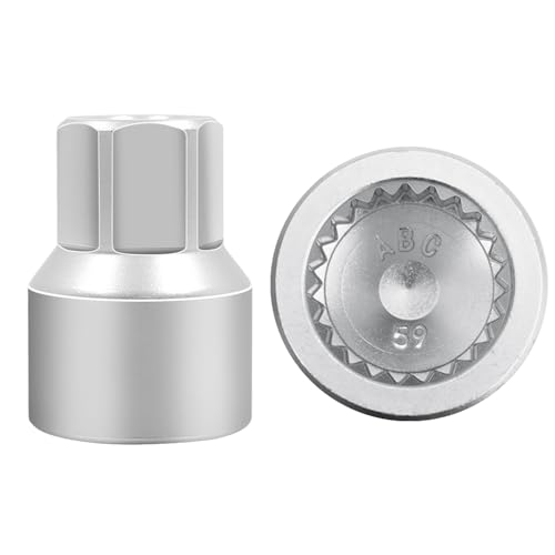 ABC-59 23Pt Outer Ring 4mm Wheel Locking Nut Key for Porsche VW | Wheel Lock Nut Socket Adapter, Anti-Theft Lug Nut Removal Tool, Anti-Theft Screw Remover, Repair Tool, Tyre Fitting, garage - color: ABC-59 Outer ring thickness: 4mm