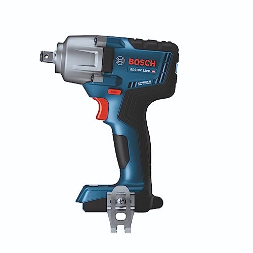 BOSCH GDS18V-330CN 18V Brushless Cordless Connected-Ready 1/2 In. Mid-Torque Impact Wrench with Friction Ring and Thru-Hole (Bare Tool) - style: Tool Only