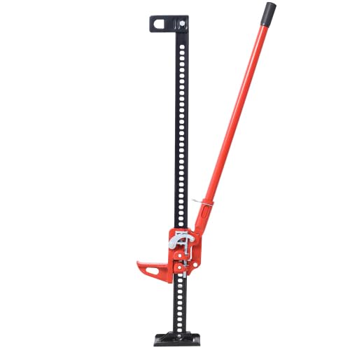 GarveeTech 60 in Farm Jack,Ratcheting Off Road Utility Jack, 7000 LBS Utility High Lift Farm Jacks,Adjustable Lifting Height 4.13-52.36 in Heavy-Duty Farm Jack for Tractor, Truck, SUV, Bumper Lift - size: 60”