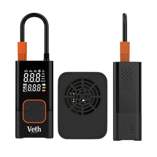 VT06 Portable Tire Inflator, 150 PSI Cordless Air Pump | Dual 2000mAh Battery, Rechargeable, Auto Shut-off, Digital Display, USB-C Out, Car Motorcycle Bike Balls