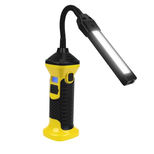 Mcbazel Magnetic Adjustable Work Light - 3000mAh Rechargeable LED Inspection Light with Flexible Gooseneck, Stepless Dimming, and Strong Magnet Base - Mechanics Flashlight for Car Repair & Emergency